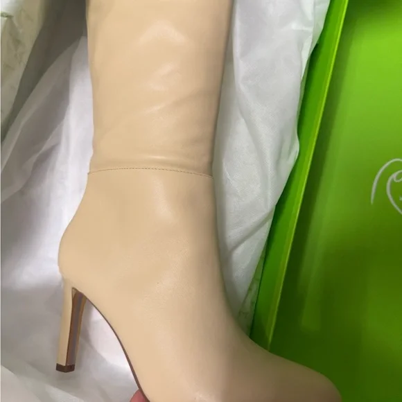 NEW- Sam Edelman Women's SHAUNA Off White Knee High Boots in Eggshell / Cream - Picture 7 of 17